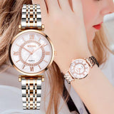 Montre Femme De luxe Cristal  De Mode Cadran chiffre Romain